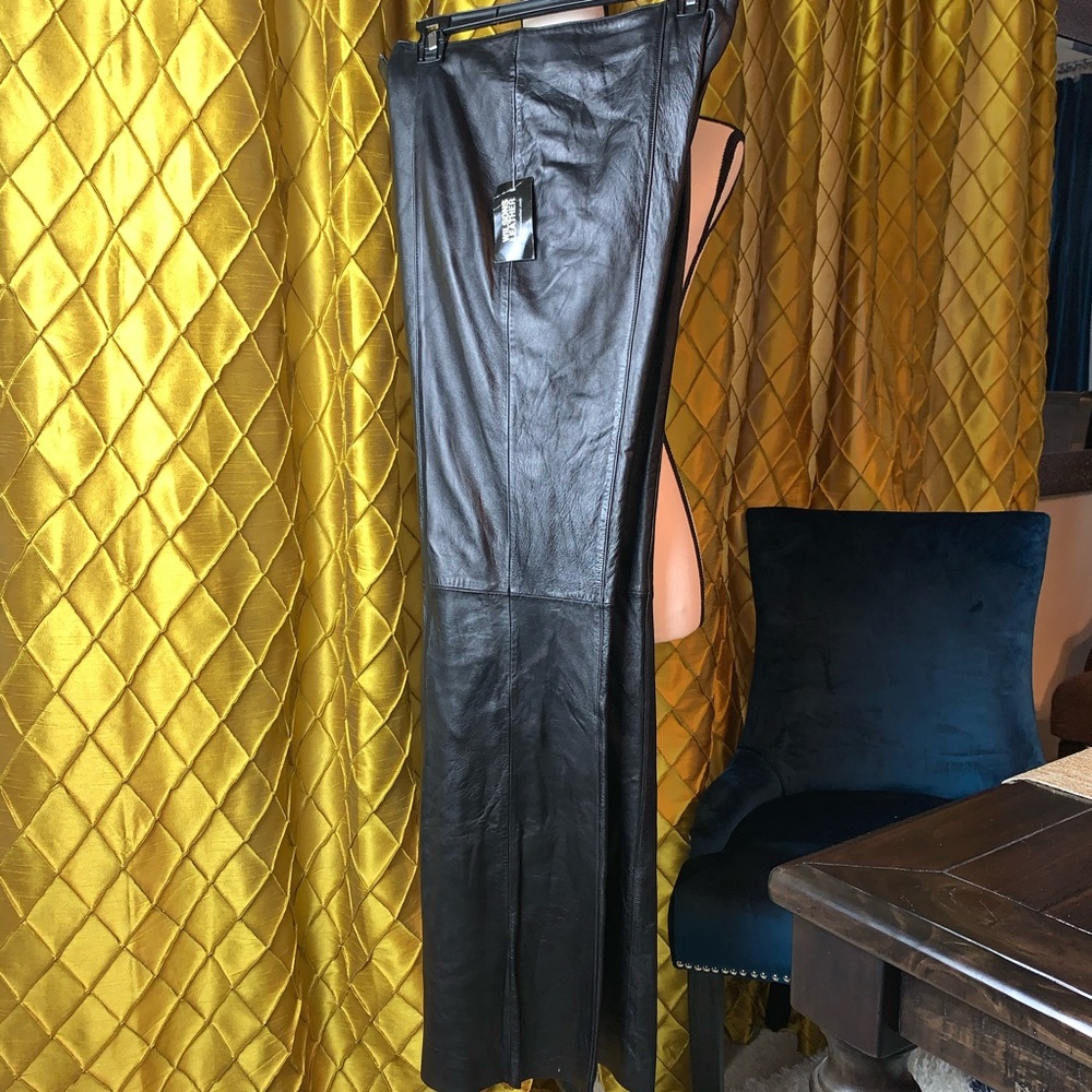 Black genuine leather pants from Wilson’s Leather.